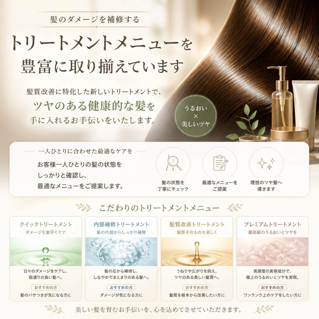 トリートメントメニューの充実