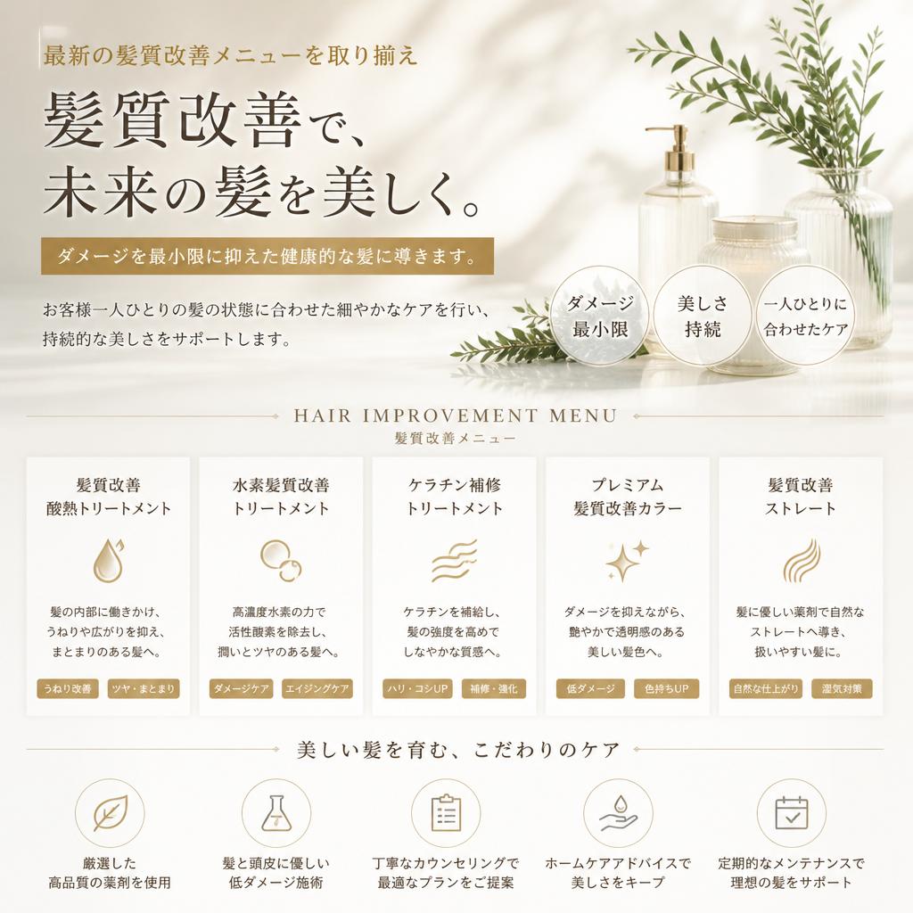 髪質改善で理想の髪へ