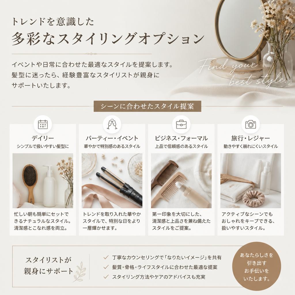 豊富なスタイリングオプション