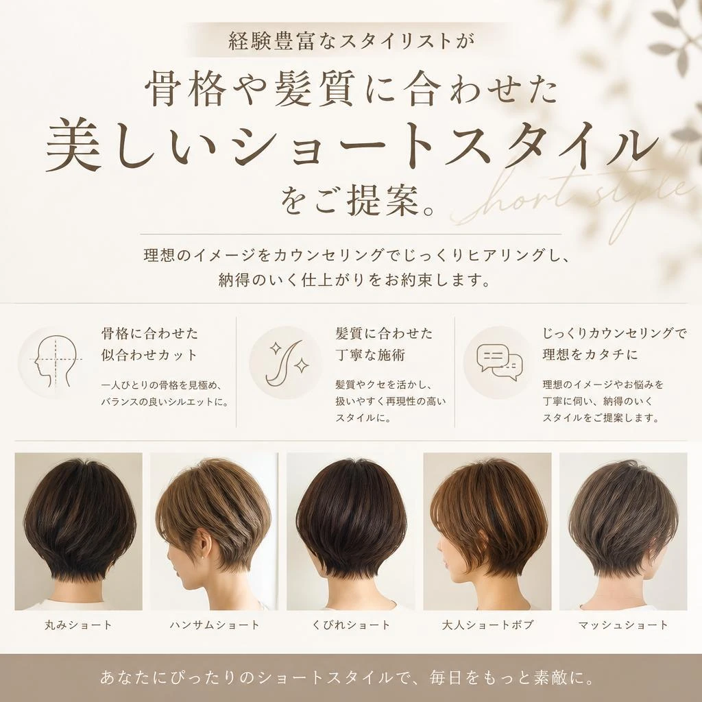 プロの技術で美しいショートスタイルを実現