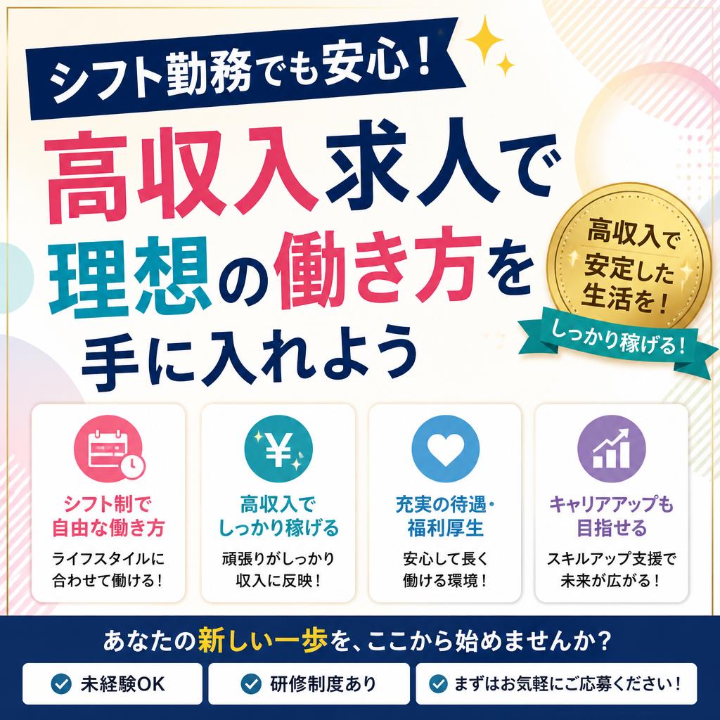 シフト勤務でも安心！高収入求人で理想の働き方を手に入れよう