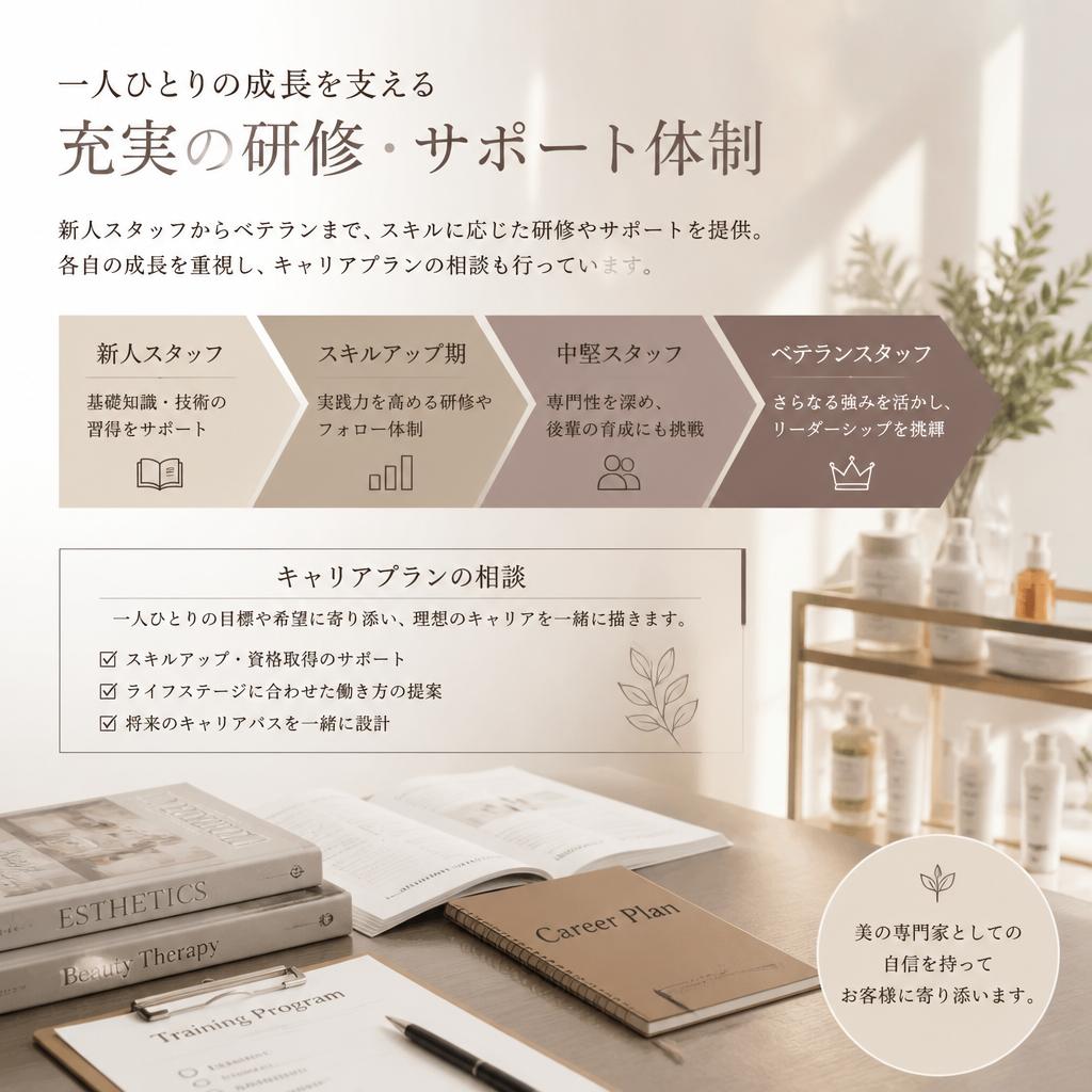 スタッフ育成の充実したサポート